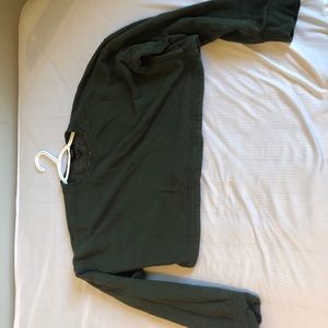Green sweat crop top